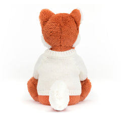 Bashful Fox Cub with Personalized Cream Jumper - Jellycat For Sale