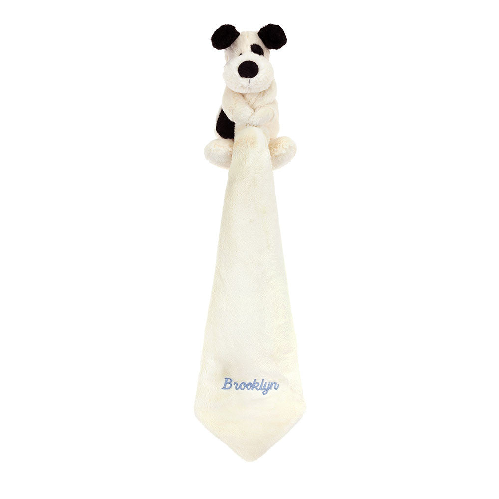 Personalized Bashful Black & Cream Puppy Soother - Jellycat For Sale