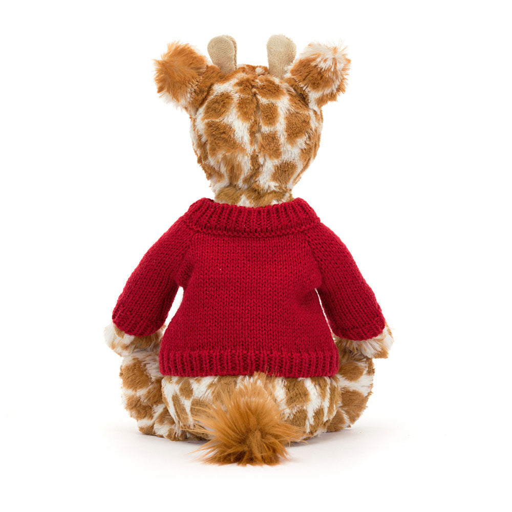 Bashful Giraffe with Personalized Red Jumper - Jellycat Online