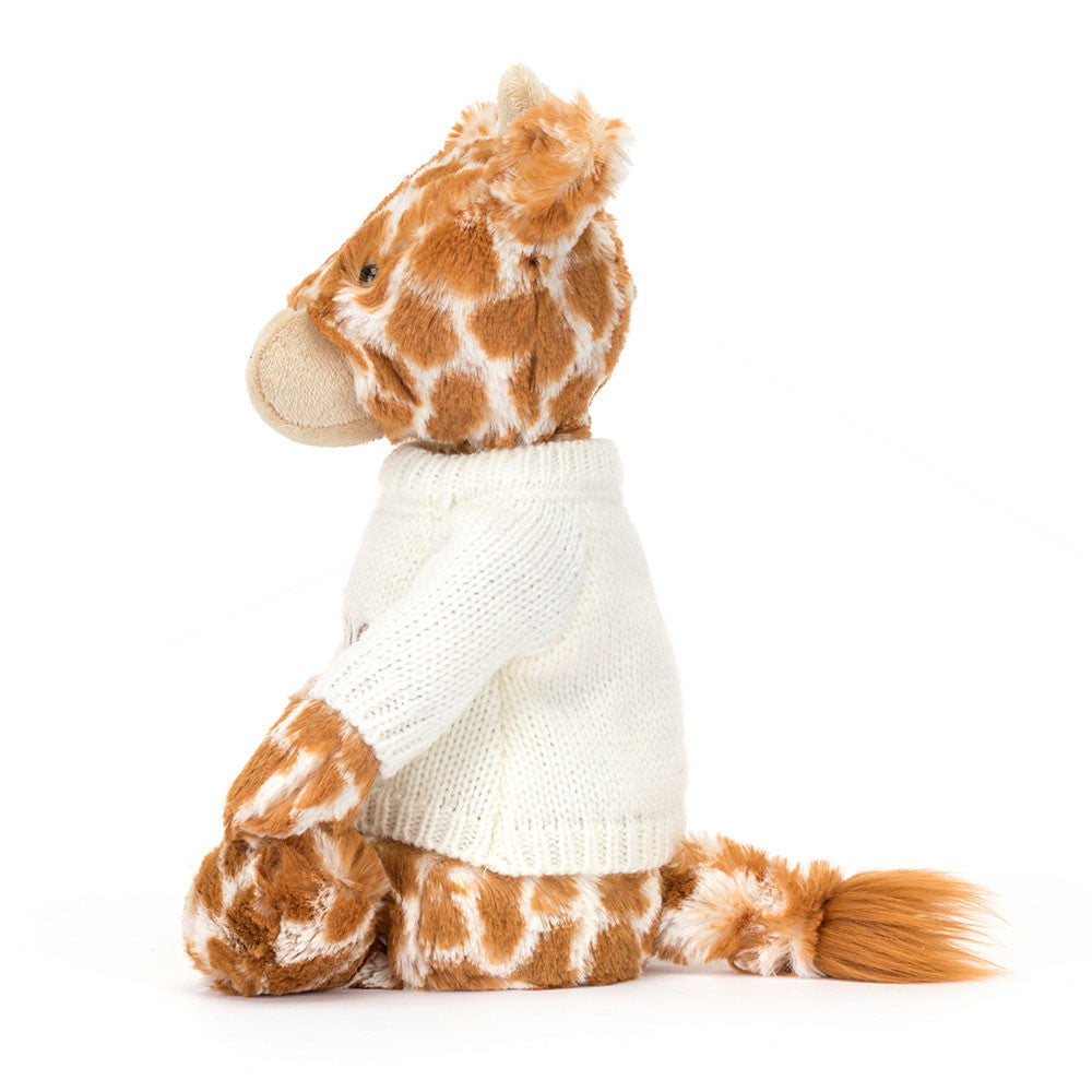 Bashful Giraffe with Personalized Cream Jumper - Jellycat For Sale
