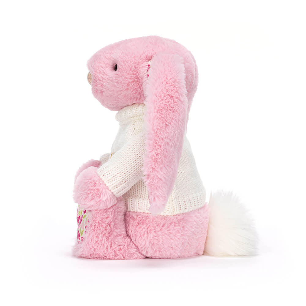 Blushkin Blossom Luxe Bunny with Personalized Cream Jumper - Jellycat Sale