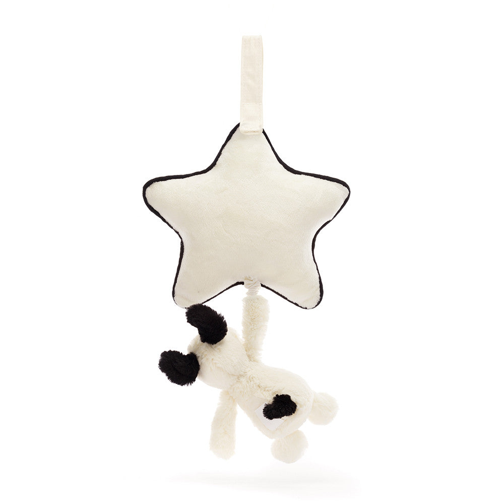 Bashful Black & Cream Puppy Musical Pull - Jellycat For Sale