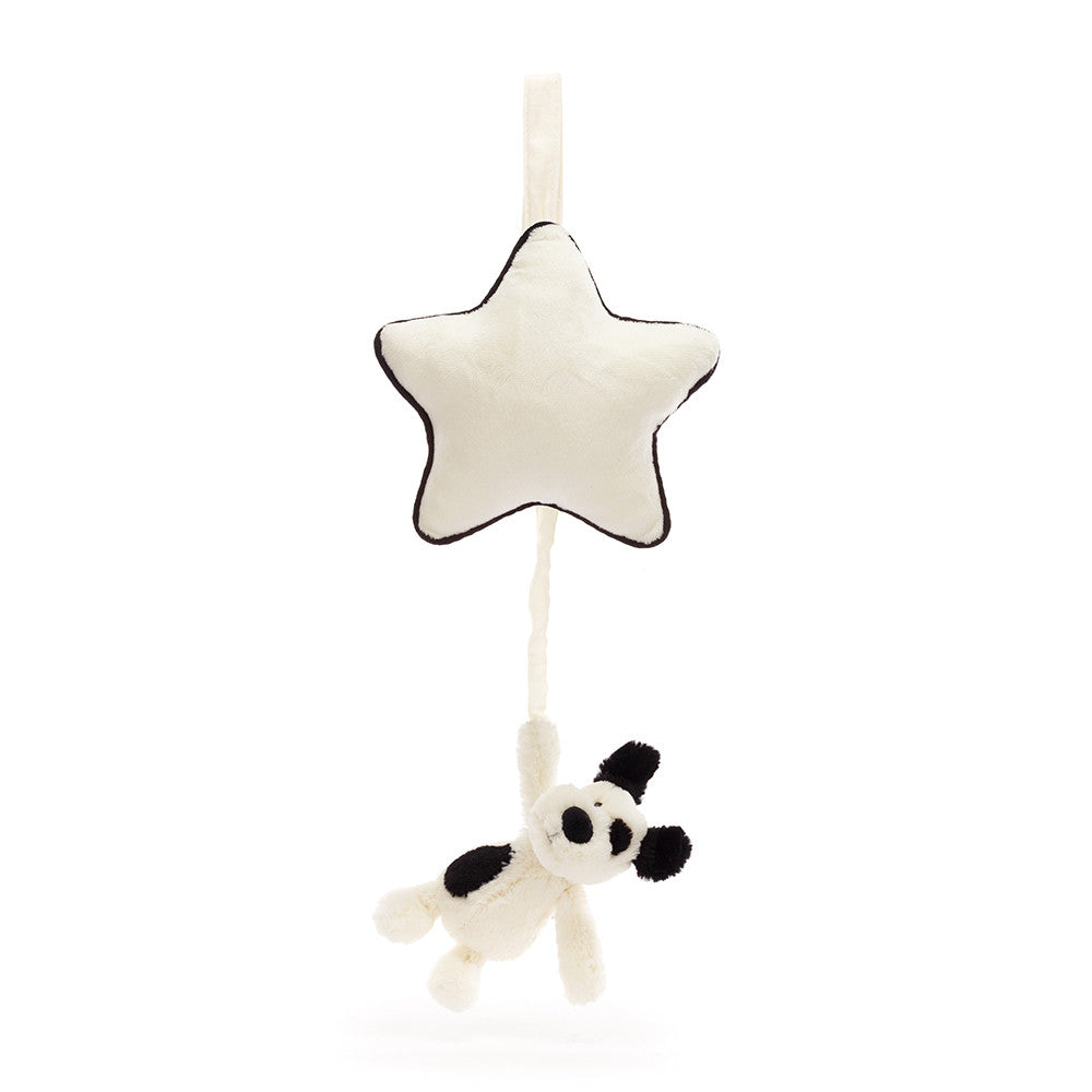 Bashful Black & Cream Puppy Musical Pull - Jellycat For Sale