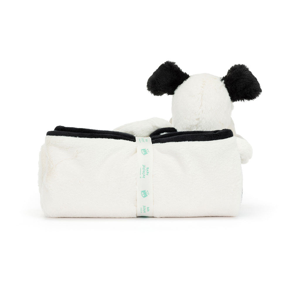 Bashful Black & Cream Puppy Blankie - Jellycat Sale
