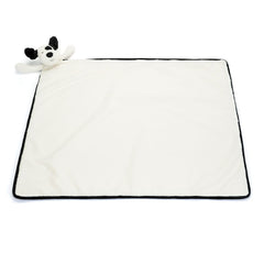 Bashful Black & Cream Puppy Blankie - Jellycat Sale