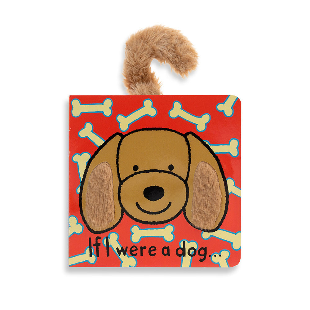 If I Were a Dog Board Book & Bashful Toffee Puppy Medium - Jellycat For Sale