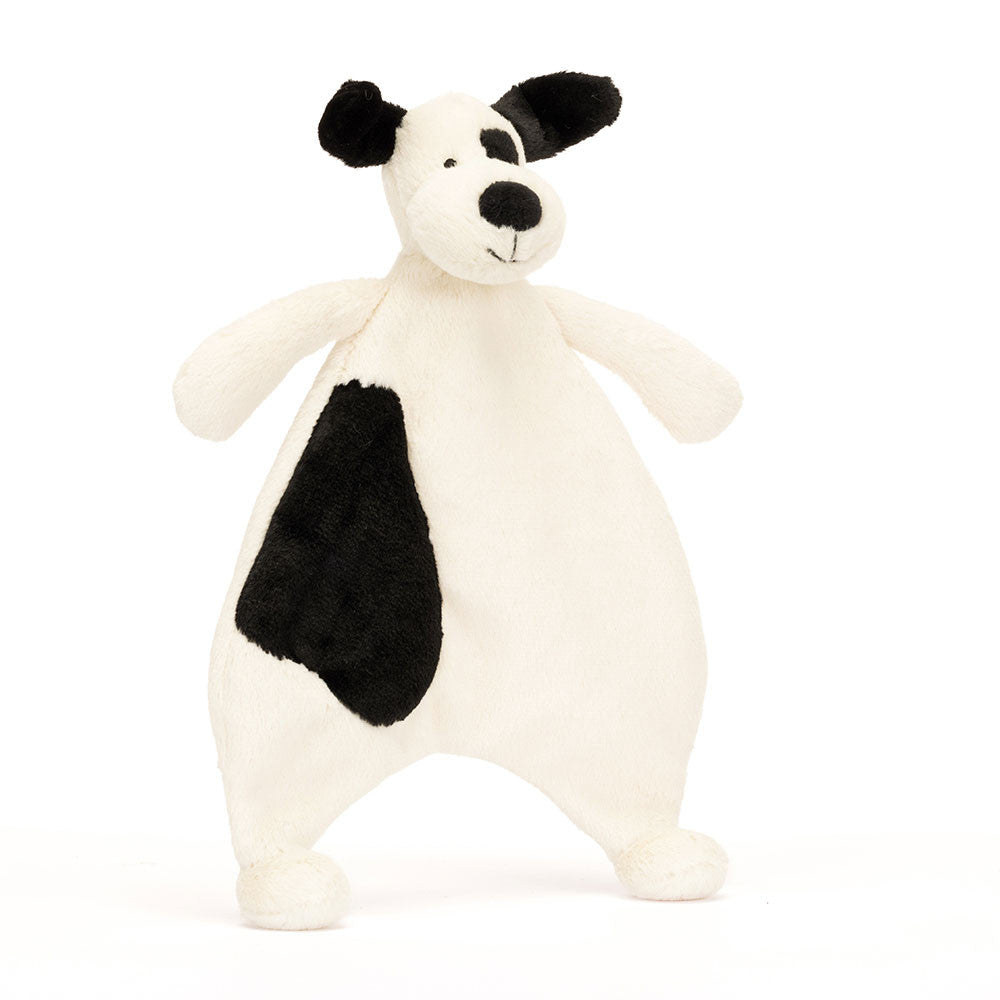 Bashful Black & Cream Puppy Comforter - Jellycat Sale