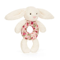 Blossom Cream Bunny 'Berry' Ring Rattle - Jellycat