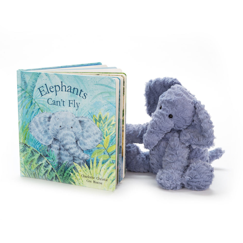 Elephants Can't Fly Book & Fuddlewuddle Elephant Medium - Jellycat