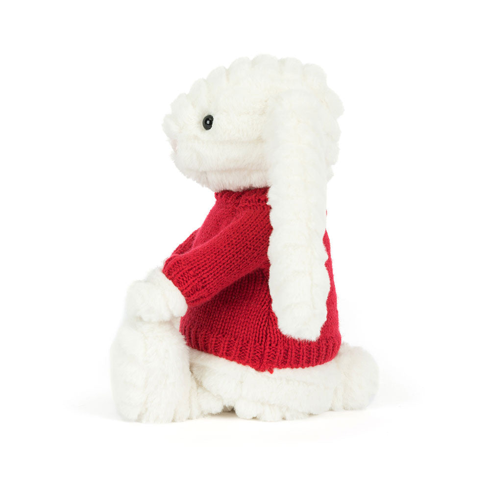 Bashful Luxe Bunny Nimbus with Personalized Red Jumper - Jellycat For Sale