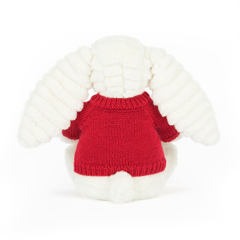 Bashful Luxe Bunny Nimbus with Personalized Red Jumper - Jellycat For Sale