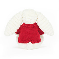 Bashful Luxe Bunny Nimbus with Personalized Red Jumper - Jellycat For Sale