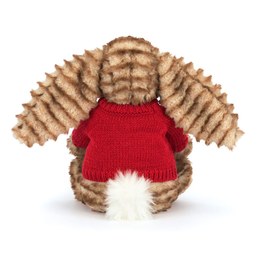 Bashful Luxe Bunny Juniper with Personalized Red Jumper - Jellycat Sale