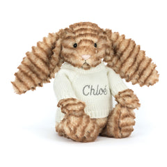 Bashful Luxe Bunny Juniper with Personalized Cream Jumper - Jellycat Online