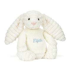 Bashful Luxe Bunny Nimbus with Personalized Cream Jumper - Jellycat Discount