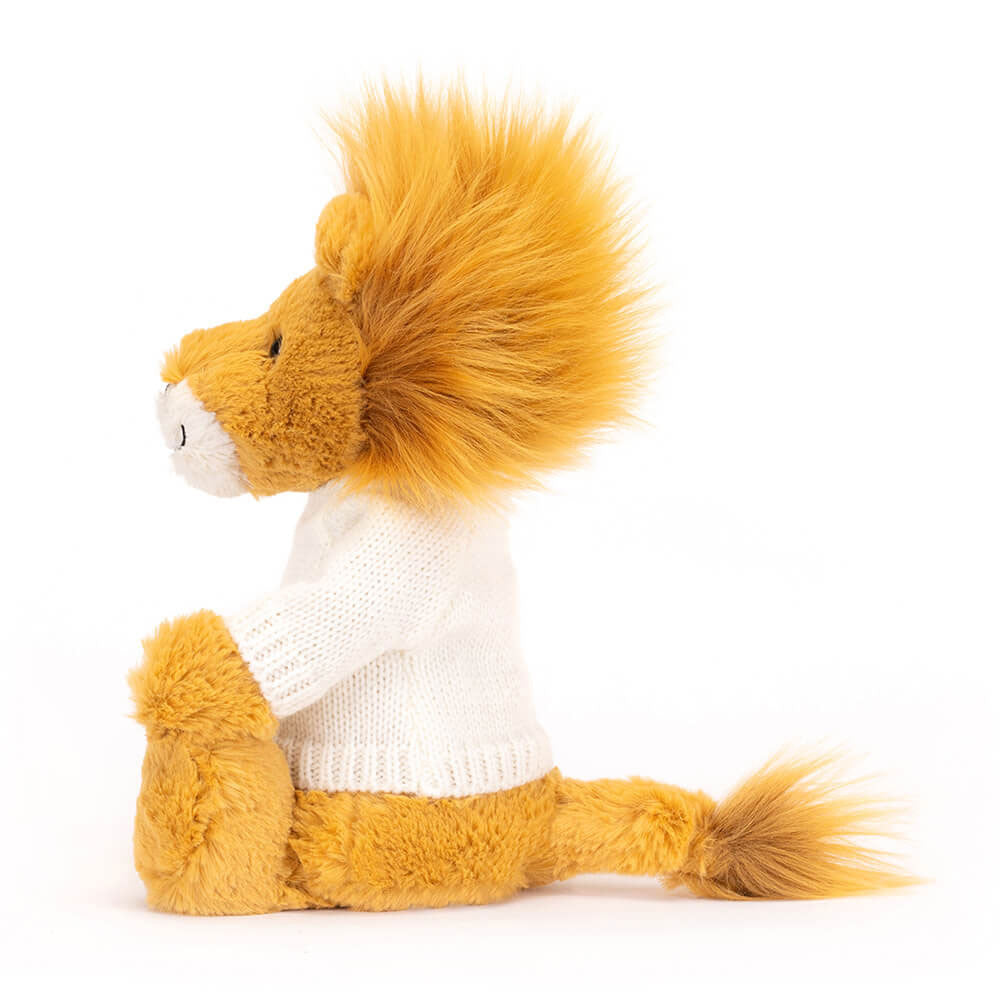 Bashful Lion with Personalized Cream Jumper - Jellycat For Sale