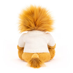 Bashful Lion with Personalized Cream Jumper - Jellycat For Sale