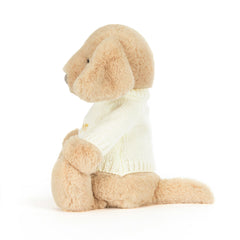 Bashful Luxe Puppy Orlando with Personalized Cream Jumper - Jellycat Sale