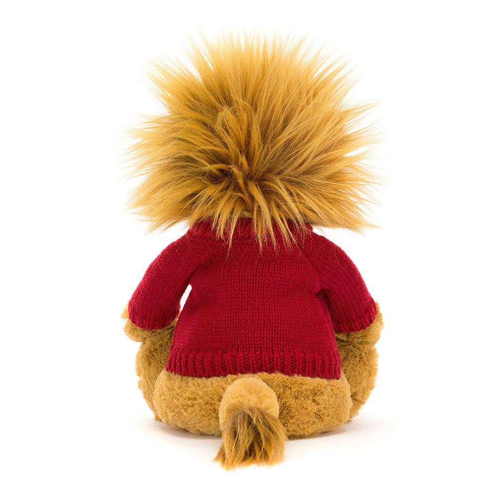 Bashful Lion with Personalized Red Jumper - Jellycat Online