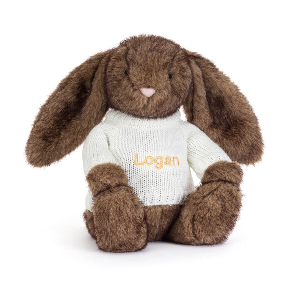 Hoppleston Luxe Bunny with Personalized Cream Jumper - Jellycat Discount