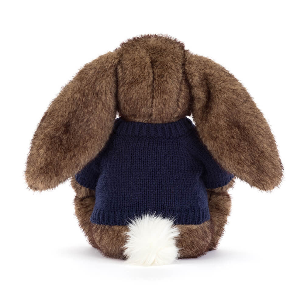 Hoppleston Luxe Bunny with Personalized Navy Jumper - Jellycat