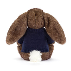 Hoppleston Luxe Bunny with Personalized Navy Jumper - Jellycat