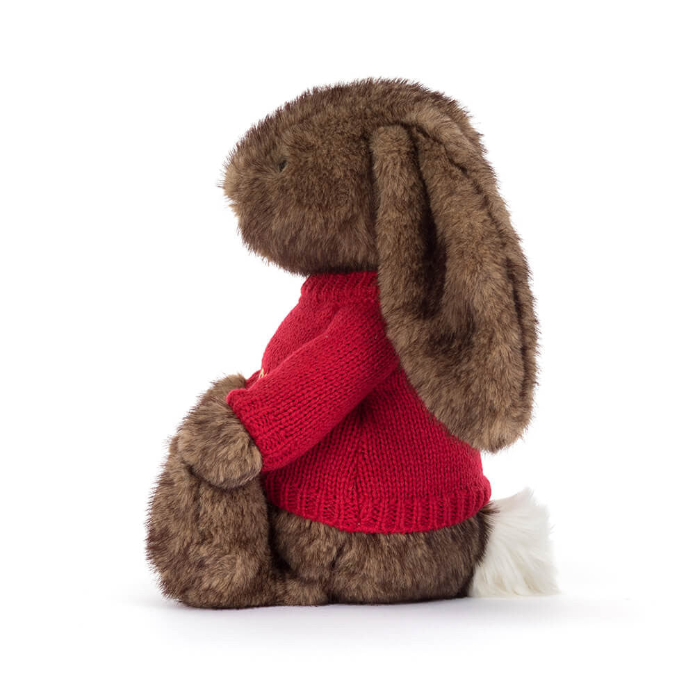 Hoppleston Luxe Bunny with Personalized Red Jumper - Jellycat For Sale