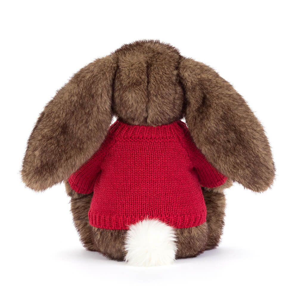 Hoppleston Luxe Bunny with Personalized Red Jumper - Jellycat For Sale
