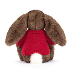 Hoppleston Luxe Bunny with Personalized Red Jumper - Jellycat For Sale
