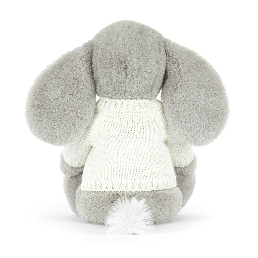 Bashful Luxe Elephant Thuddeus with Personalized Cream Jumper - Jellycat
