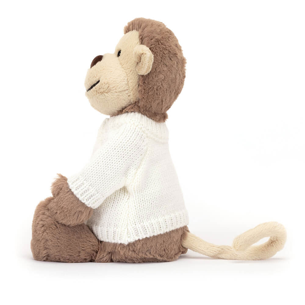 Bashful Monkey with Personalized Cream Jumper - Jellycat Discount