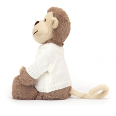 Bashful Monkey with Personalized Cream Jumper - Jellycat Discount