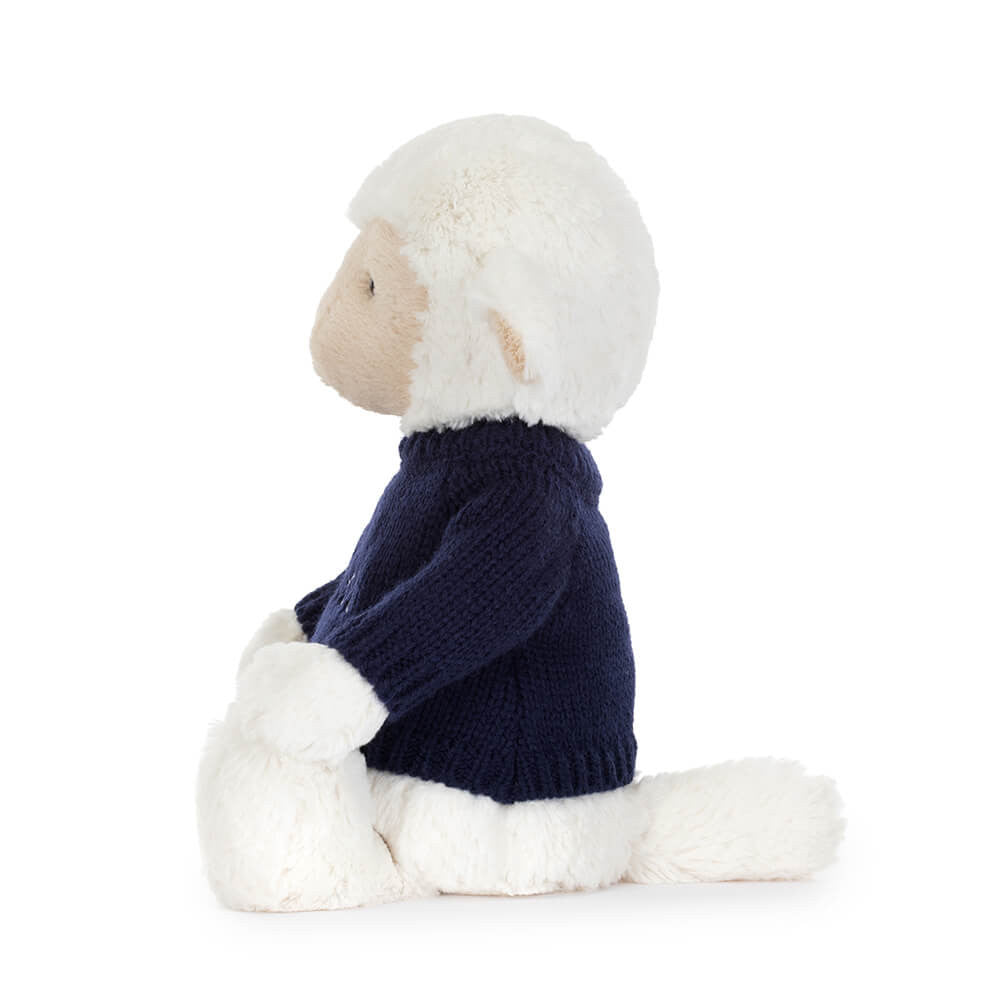 Skipson Lamb with Personalized Navy Jumper - Jellycat For Sale