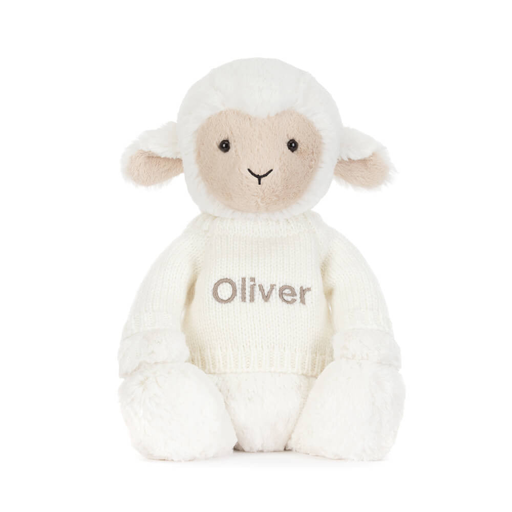 Skipson Lamb with Personalized Cream Jumper - Jellycat Sale