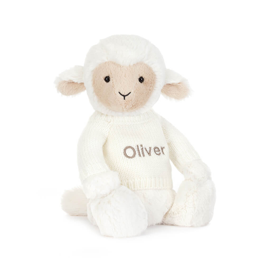 Skipson Lamb with Personalized Cream Jumper - Jellycat Sale
