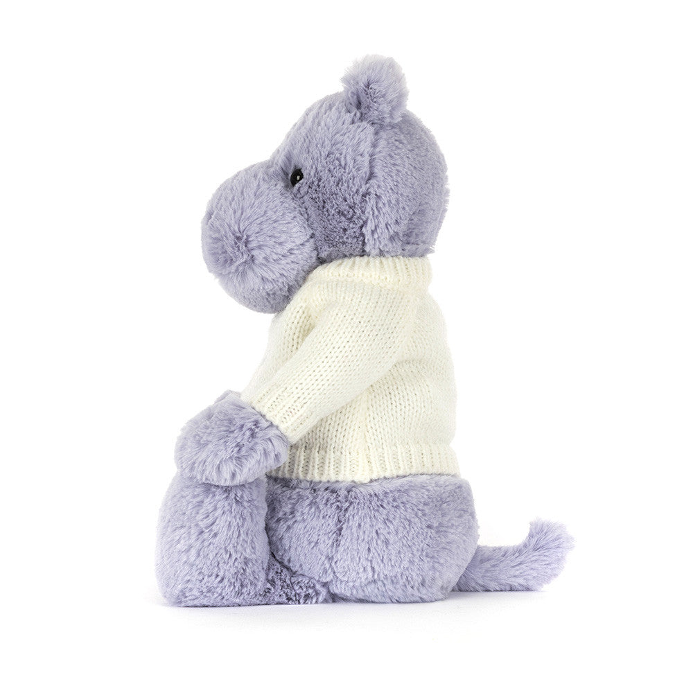 Bashful Hippo with Personalized Cream Jumper - Jellycat Online