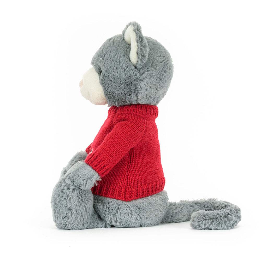 Bashful Kitten with Personalized Red Jumper - Jellycat