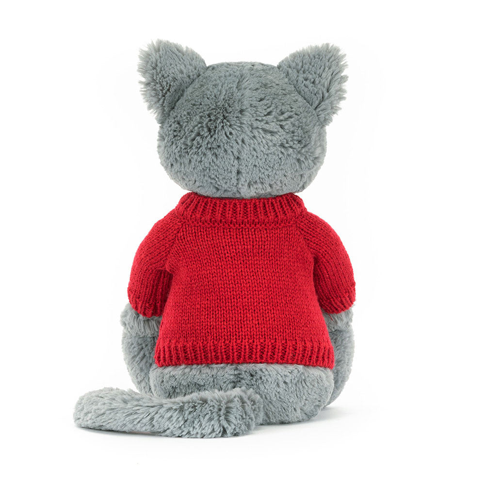 Bashful Kitten with Personalized Red Jumper - Jellycat