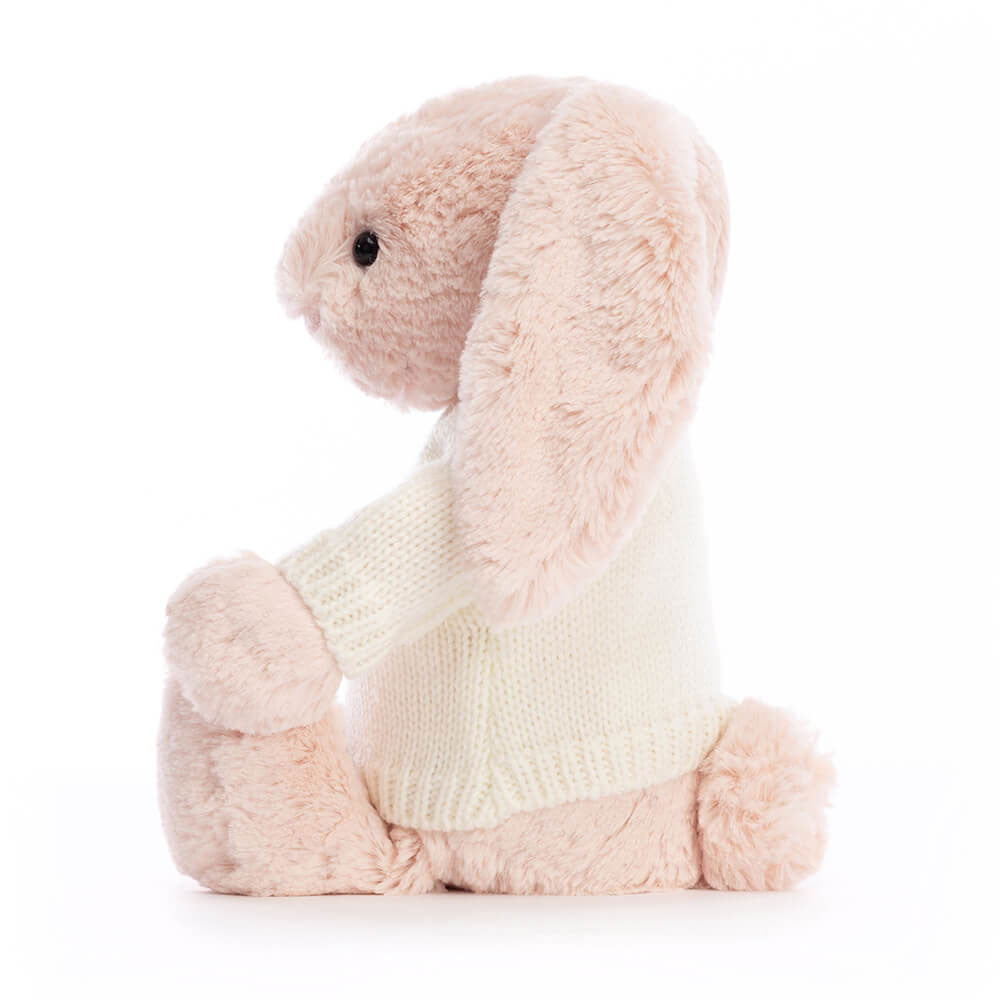 Bashful Blush Bunny with Personalized Cream Jumper - Jellycat Online