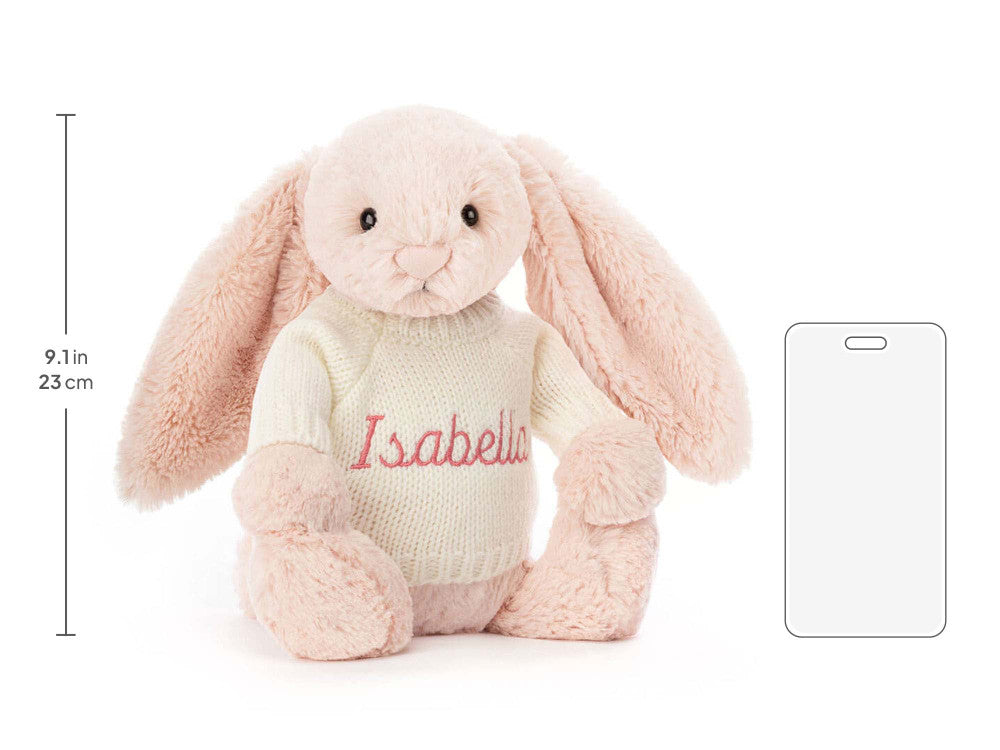 Bashful Blush Bunny with Personalized Cream Jumper - Jellycat Online
