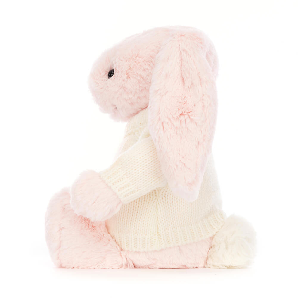 Bashful Pink Bunny with Personalized Cream Jumper - Jellycat Discount