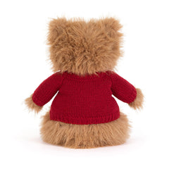 Bartholomew Bear Bouffant with Personalized Red Jumper - Jellycat Sale