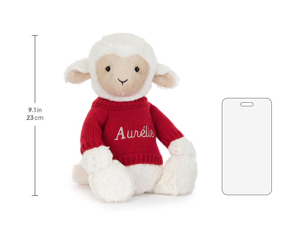 Skipson Lamb with Personalized Red Jumper - Jellycat