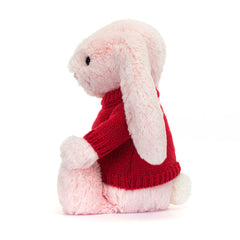Bashful Pink Bunny with Personalized Red Jumper - Jellycat Online