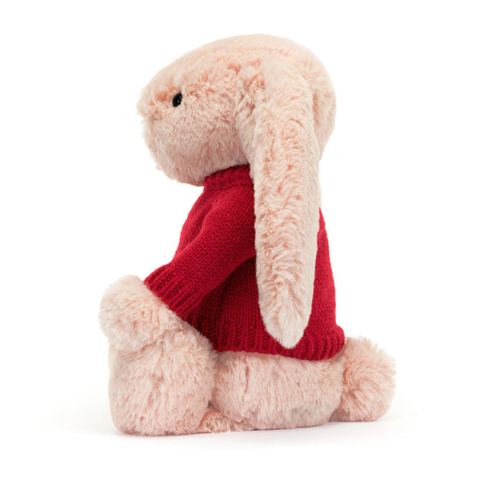 Bashful Blush Bunny with Personalized Red Jumper - Jellycat Discount