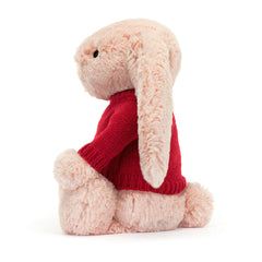 Bashful Blush Bunny with Personalized Red Jumper - Jellycat Discount