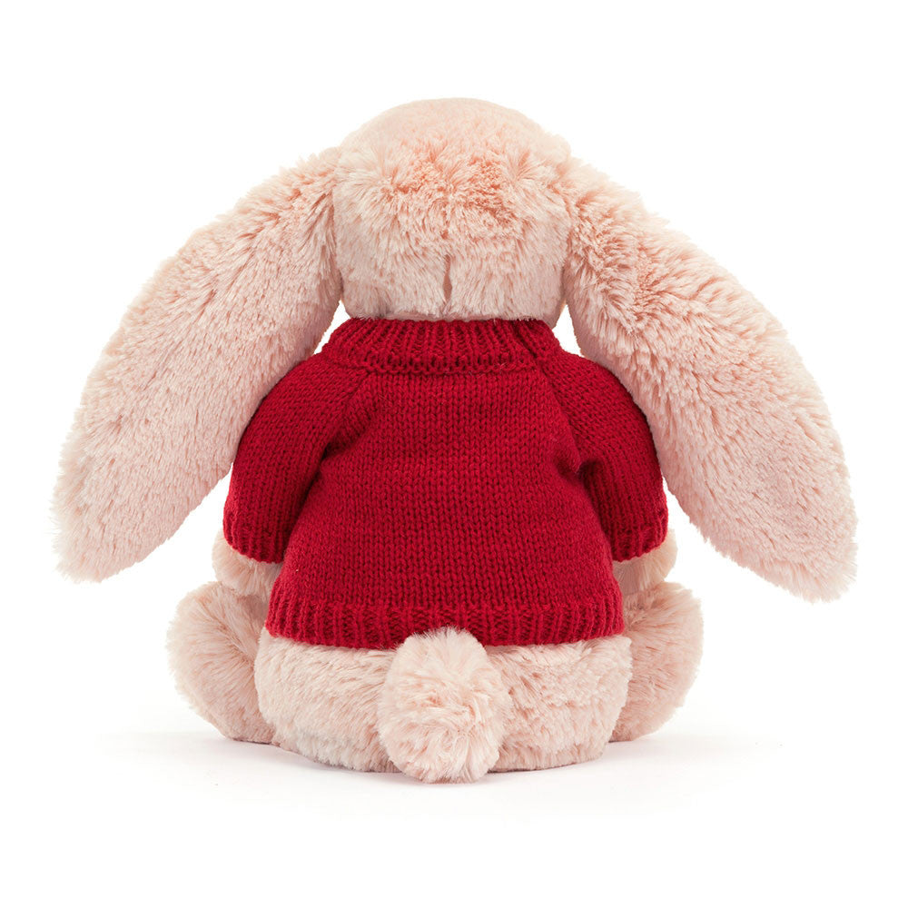 Bashful Blush Bunny with Personalized Red Jumper - Jellycat Discount