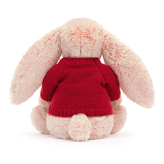 Bashful Blush Bunny with Personalized Red Jumper - Jellycat Discount