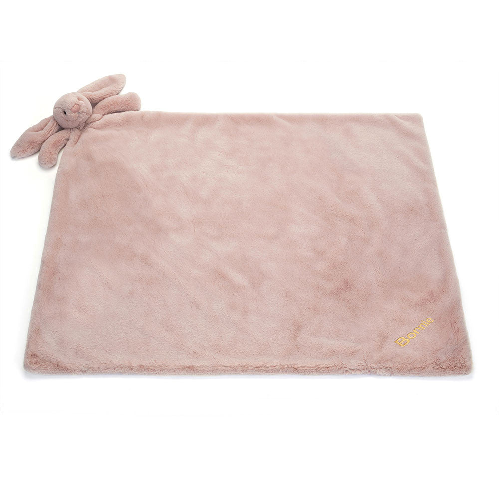 Personalized Bashful Luxe Bunny Rosa Blankie - Jellycat For Sale