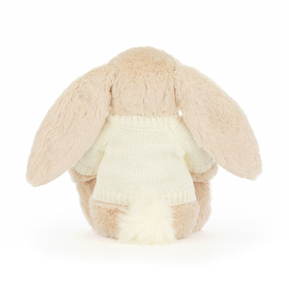 Bashful Luxe Bunny Willow with Personalized Cream Jumper - Jellycat Discount